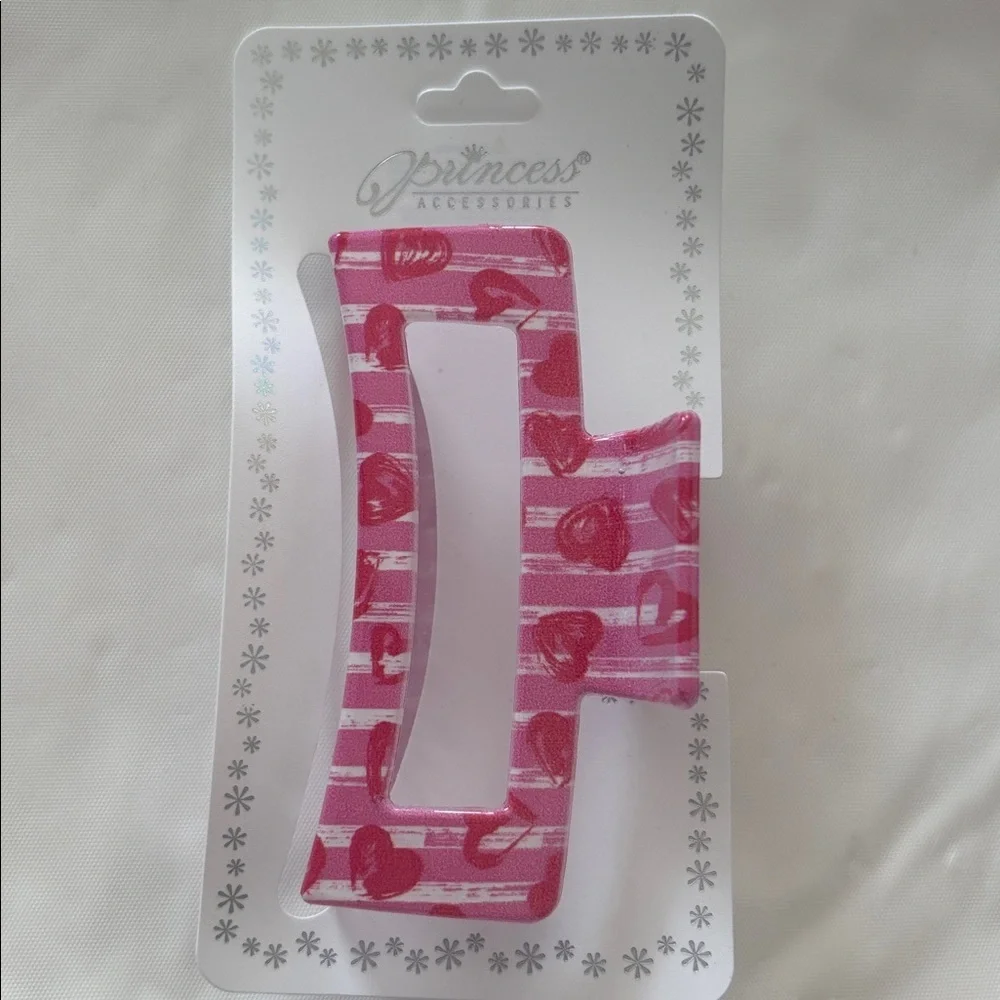 Pink & Red Heart Hair Clip